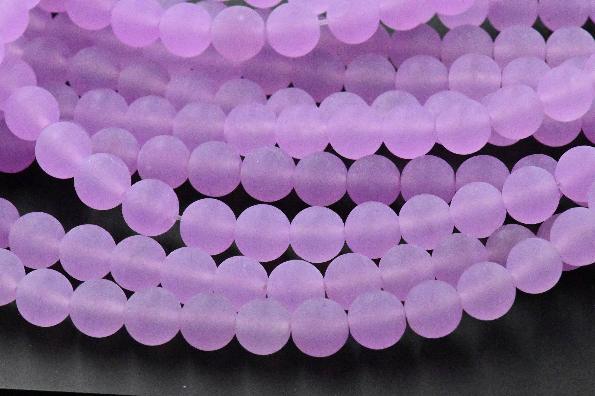 8mm Matte Purple Jade Round Beads -15 inch strand