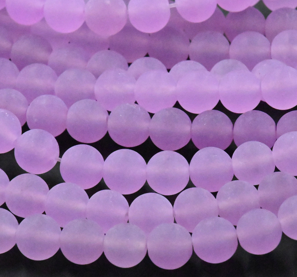 8mm Matte Purple Jade Round Beads -15 inch strand