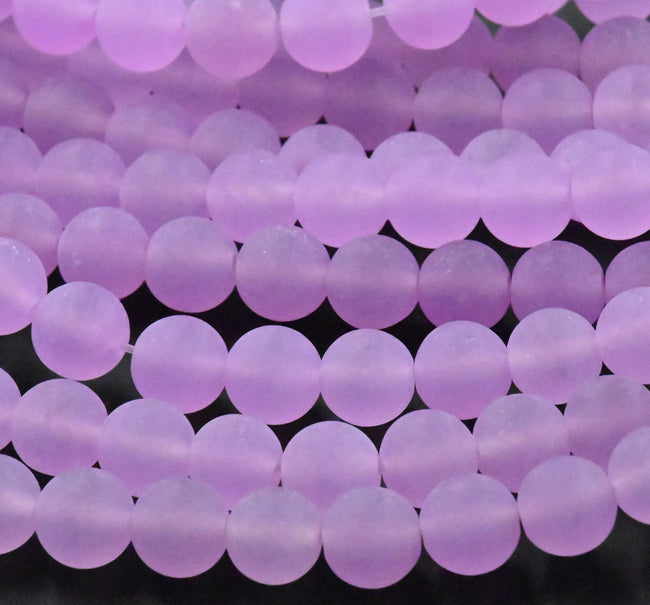 8mm Matte Purple Jade Round Beads -15 inch strand Hover Image