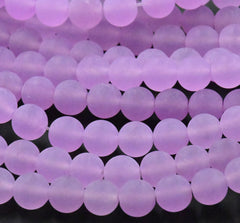 8mm Matte Purple Jade Round Beads -15 inch strand