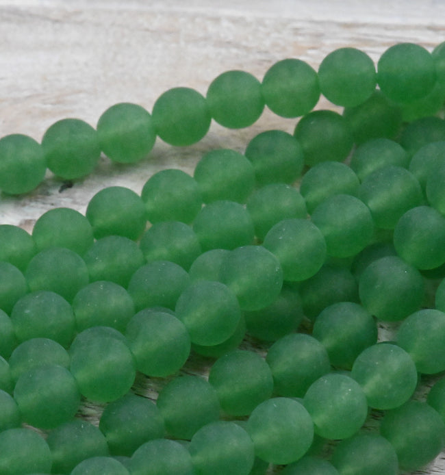 8mm Matte Green Jade Round Beads -15 inch strand Main Image