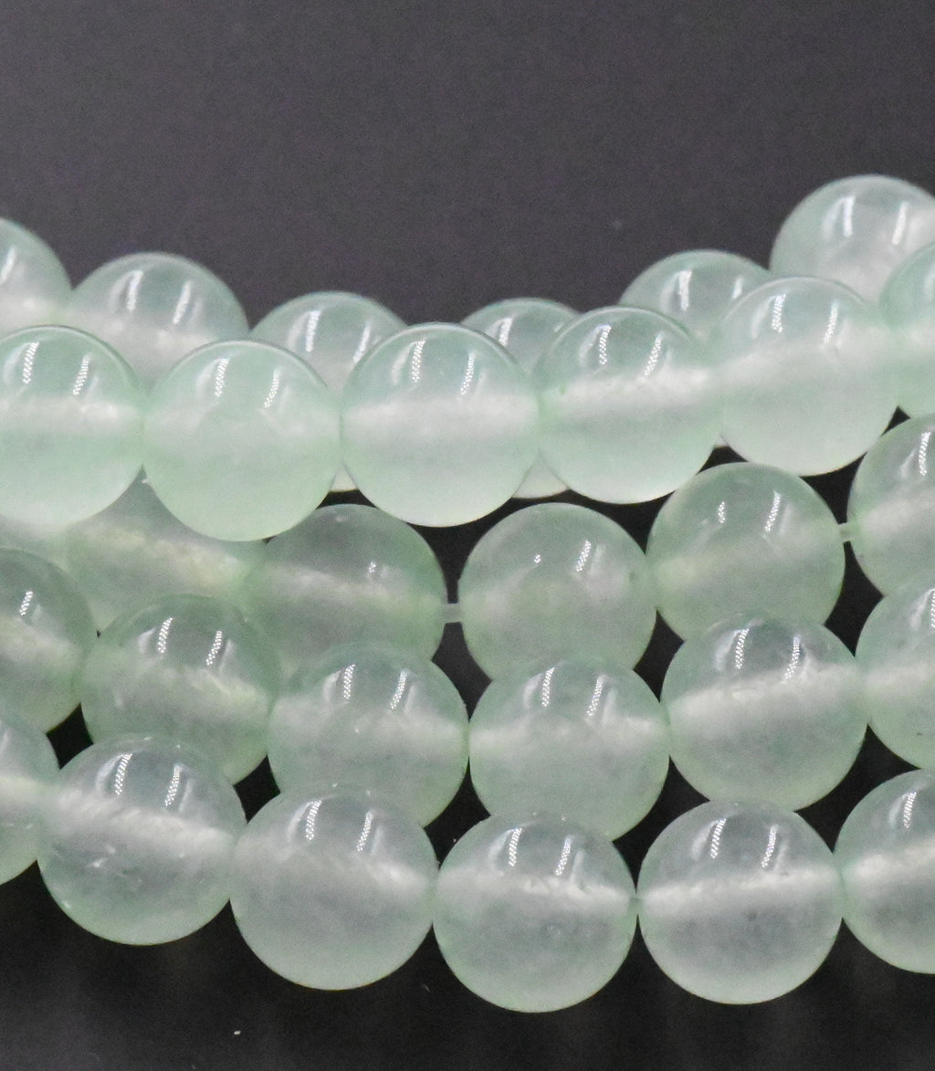 8mm Dyed Natural Jade Round Beads Honeydew Green
