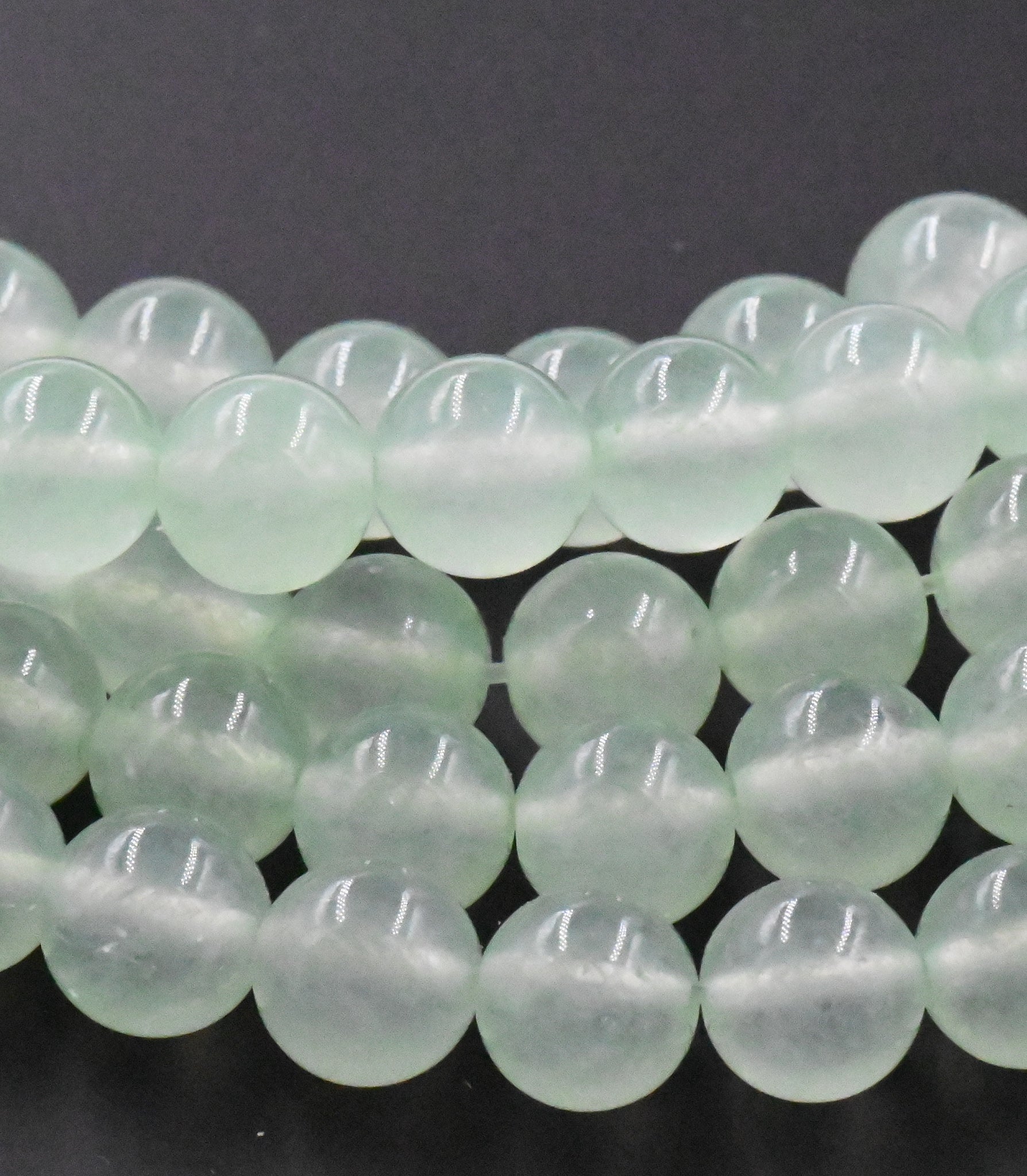 8mm Dyed Natural Jade Round Beads Honeydew Green