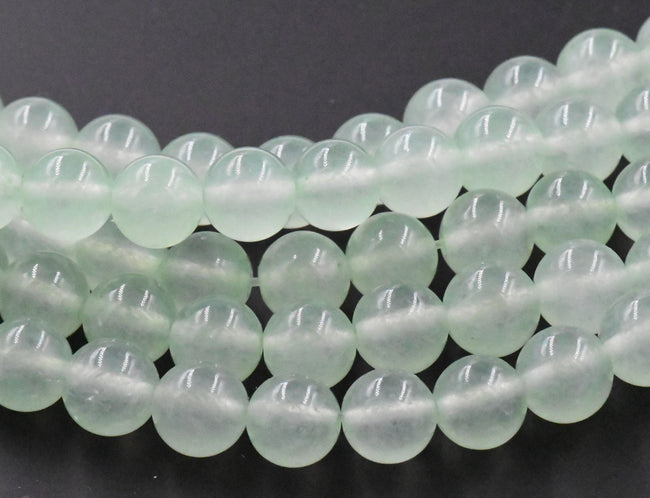 8mm Dyed Natural Jade Round Beads Honeydew Green Main Image