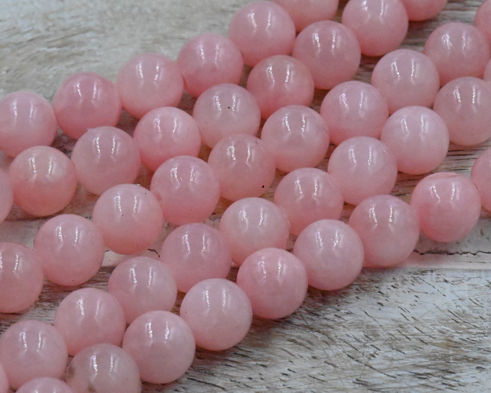 Light Pink Dyed Natural Jade Round Beads 8mm