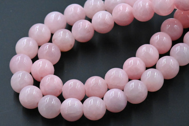 Light Pink Dyed Natural Jade Round Beads 8mm Main Image