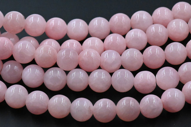 Light Pink Dyed Natural Jade Round Beads 8mm Hover Image