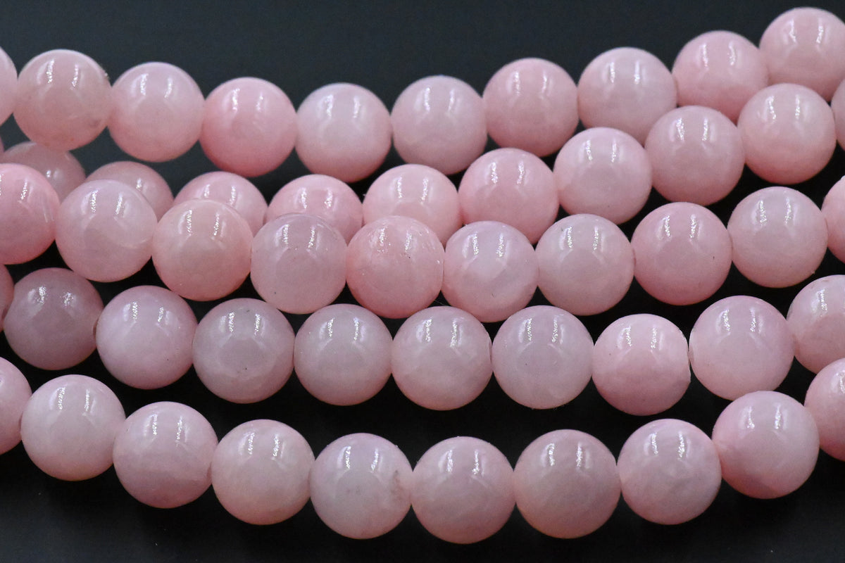Light Pink Dyed Natural Jade Round Beads 8mm