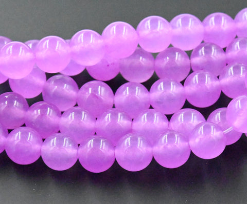 Red Violet Jade, 4mm, 6mm, 8mm, 10mm Purple Jade Round Beads -15 inch strand
