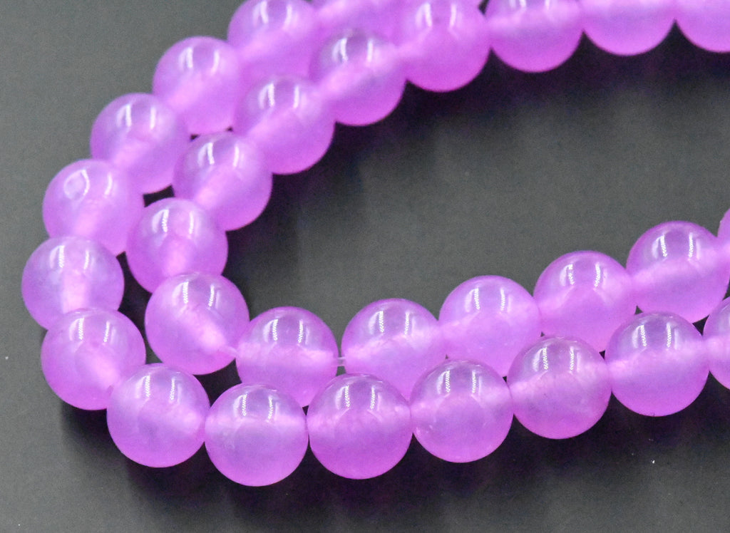 Red Violet Jade, 4mm, 6mm, 8mm, 10mm Purple Jade Round Beads -15 inch strand