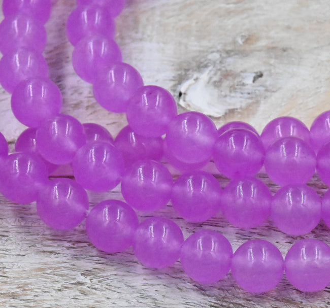 Red Violet Jade, 4mm, 6mm, 8mm, 10mm Purple Jade Round Beads -15 inch strand Main Image