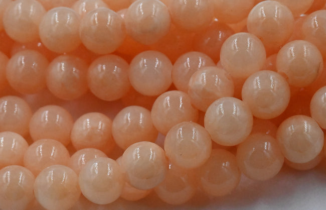 Sherbert Orange Jade, 4mm, 6mm, 8mm, 10mm Jade Round Beads -15 inch strand Hover Image