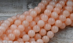 Cantaloupe Orange Jade, 4mm, 6mm, 8mm, 10mm Jade Round Beads -15 inch strand