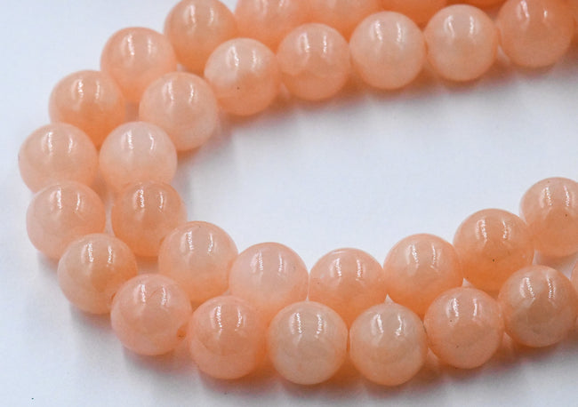 Cantaloupe Orange Jade, 4mm, 6mm, 8mm, 10mm Jade Round Beads -15 inch strand Main Image
