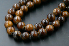 TWO STRANDS 8mm Coffee Brown Jade Beads Opaque Smooth