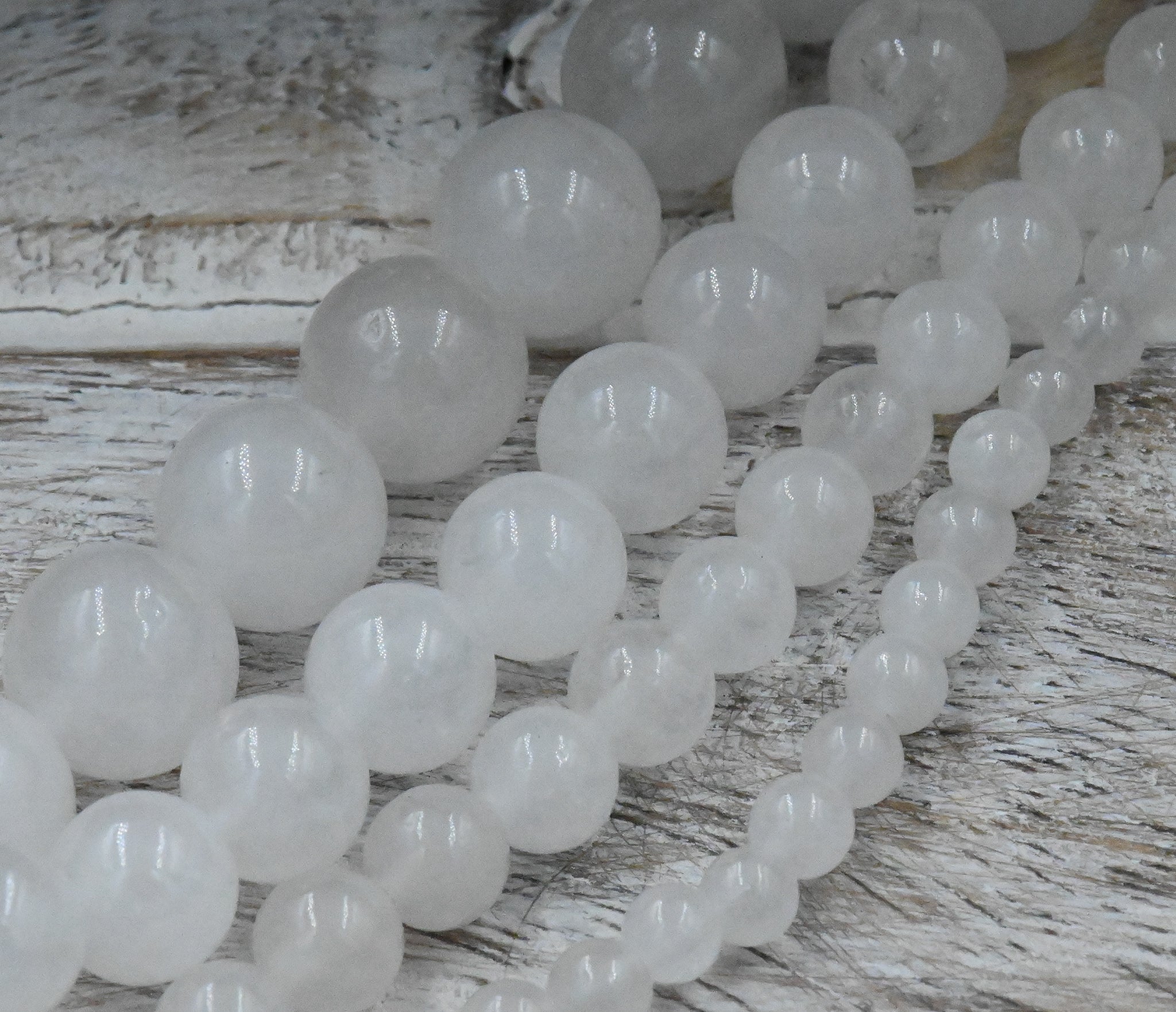 White Jade, 4mm, 6mm, 8mm, 10mm, 12mm Jade -15 inch strand