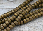 Matte Gold Hematite Faceted Rondelle 4x6mm 5x8 Hematite Beads -15.5 inch strand