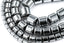 TWO STRANDS Rhodium Plated Hematite Drum 4x5mm, 6x6mm, 8x8mm, 9x9mm Silver Beads -15 inch strand