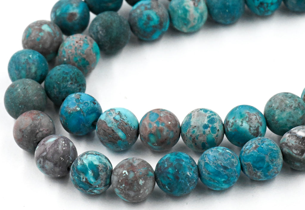 Natural Blue Turquoise 6mm, 8mm Frosted