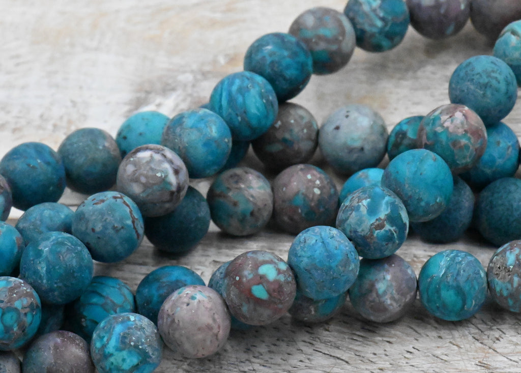 Natural Blue Turquoise 6mm, 8mm Frosted