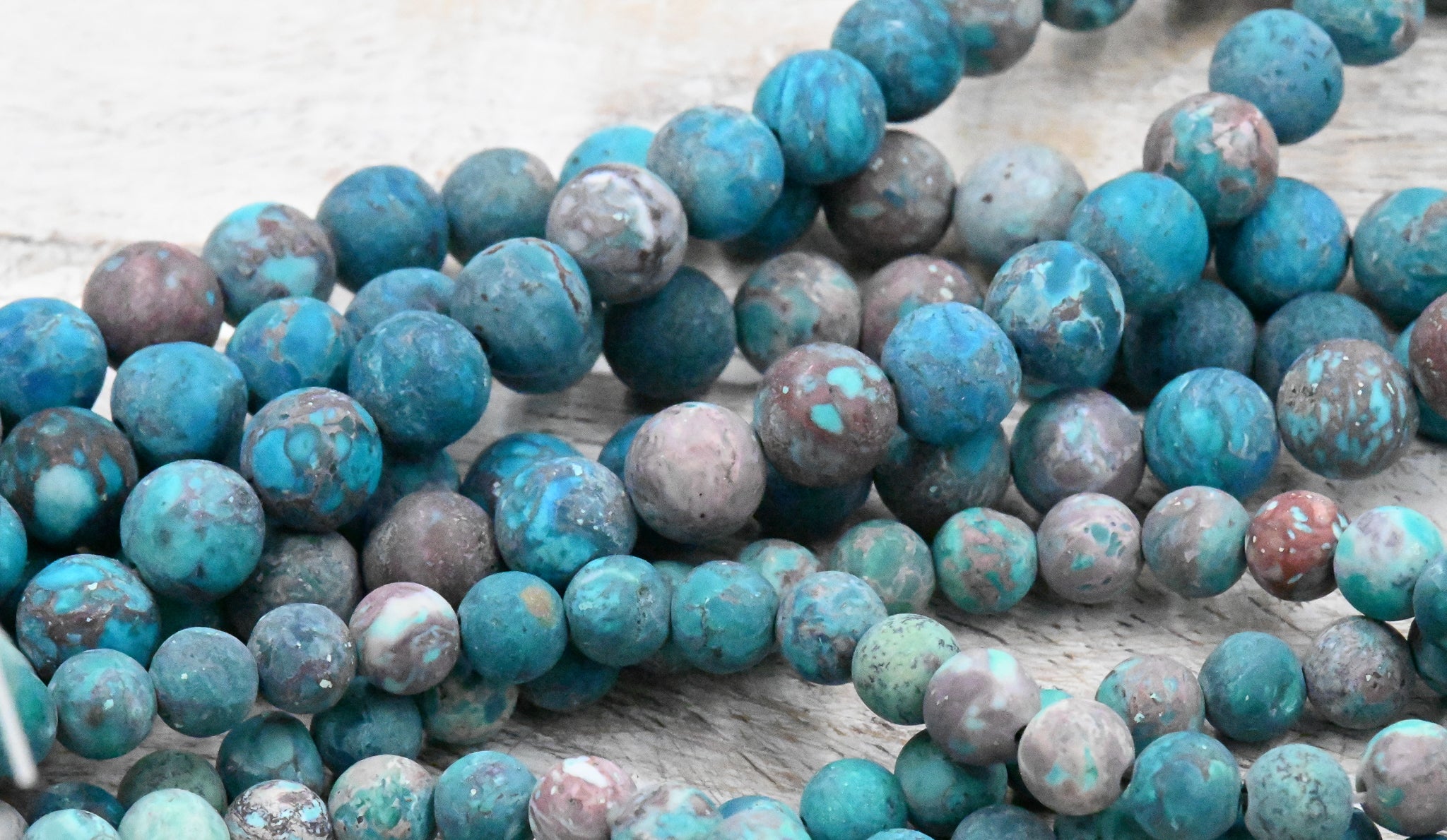 Natural Blue Turquoise 6mm, 8mm Frosted