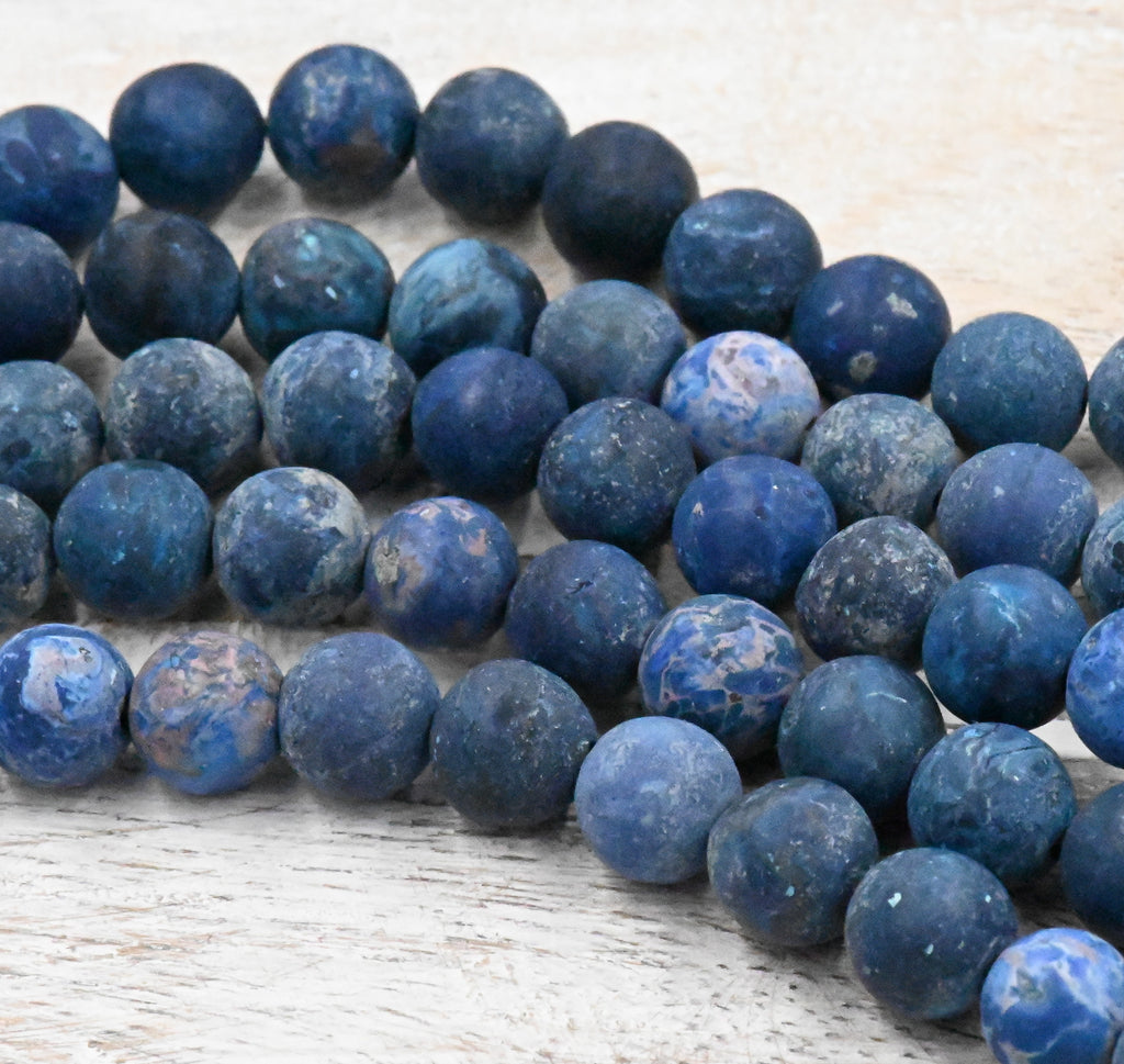 Natural Blue Turquoise 8mm Frosted