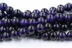 TWO STRANDS Blackberry Purple Jade 8mm Purple Jade Round Beads -15 inch strand