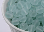Frosted Seafoam Glass Beads 6mm, 8mm, 10mm