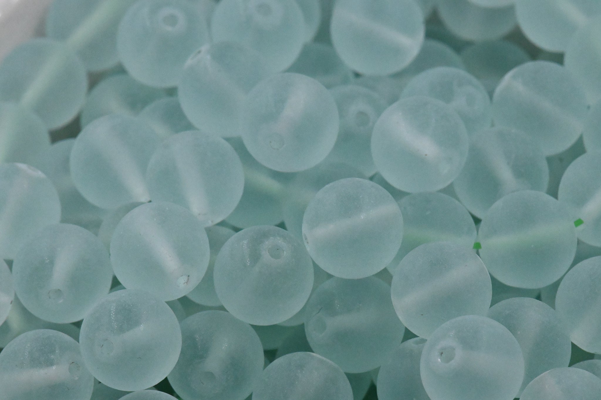 Frosted Seafoam Glass Beads 6mm, 8mm, 10mm