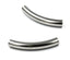 Stainless Steel Curved Tube Beads -2pc