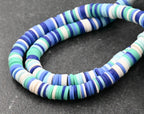 Flat Round Handmade Polymer Clay Bead Spacers, Mixed Color, 6x1mm