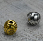 Beehive Grooved Beads 50pc Antique Silver or Antique Gold Spacer