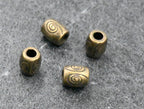 Antique Bronze, 50pc, Swirl Pattern Large Hole barrel  Beads, 7x6mm