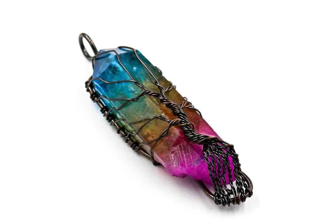 Quartz Crystal Big Wire Wrapped Pendants, 1pc