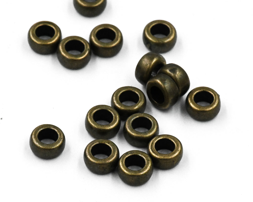 50pc, Antique Bronze, 7x4mm Rondelle Spacer