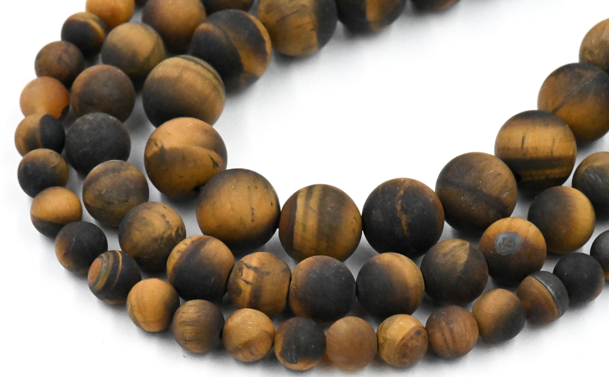 Matte Tiger Eye Beads 4mm 6mm 8mm 10mm -15 inch strand