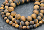Matte Tiger Eye Beads 4mm 6mm 8mm 10mm -15 inch strand