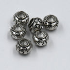 Antique Silver Tibetan Style Rondelle Circle Bubble Spacer Beads -50