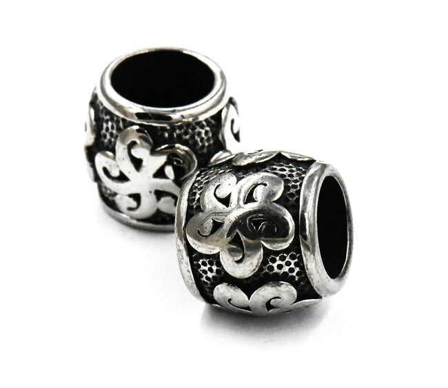 Stainless Steel Beads, 1pc, Large Hole Beads, 13.5x12mm Antique Silver Main Image