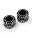 Stainless Steel Beads, 1pc, Bead Pattern Large Hole Beads, 9mm Antique Silver