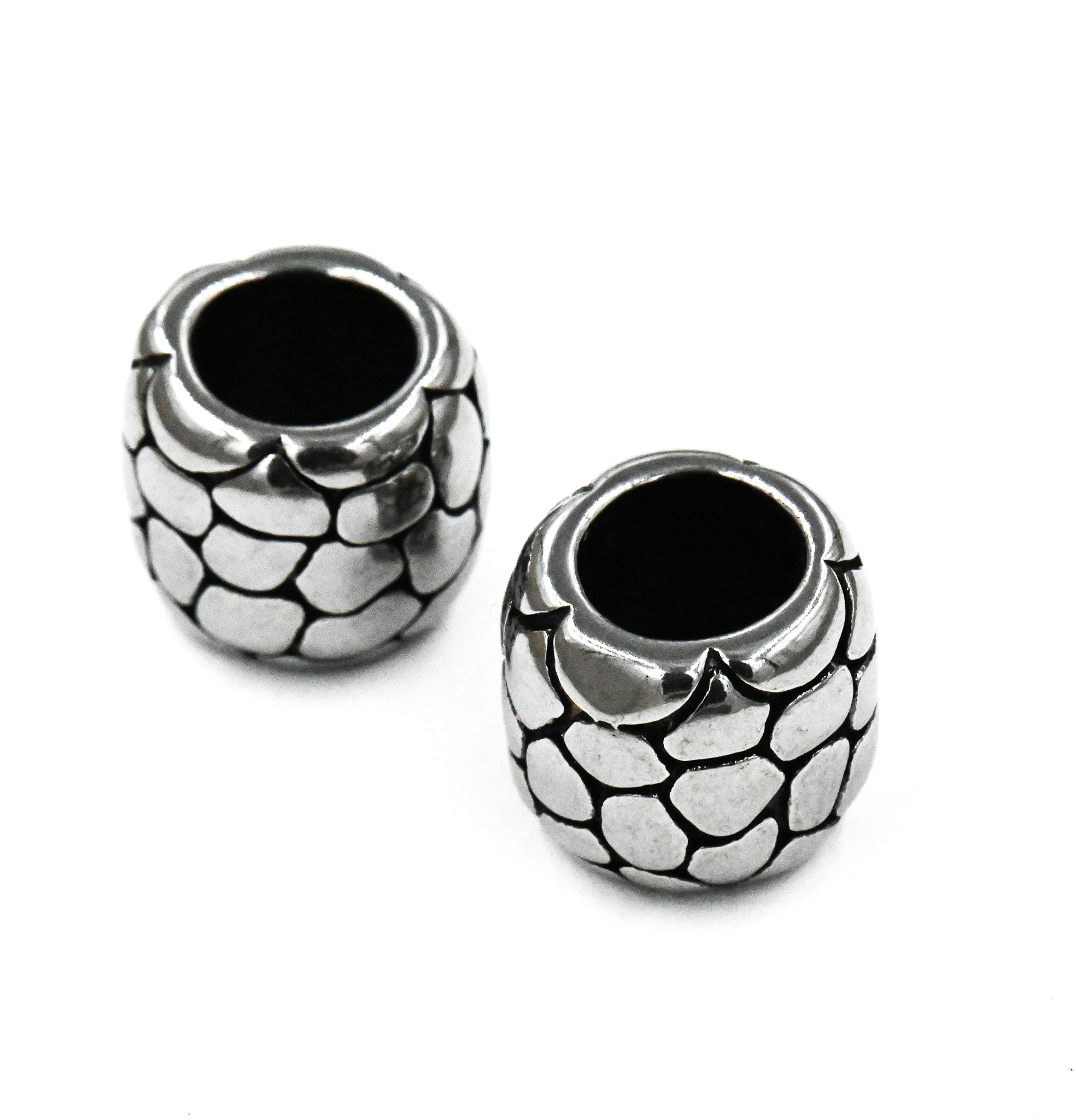 Stainless Steel Beads, Large Hole Beads, Barrel, Antique Silver, 12x11mm