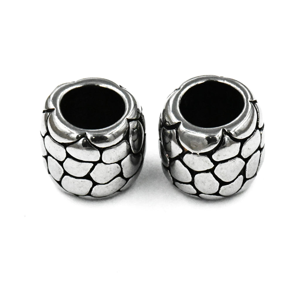 Stainless Steel Beads, Large Hole Beads, Barrel, Antique Silver, 12x11mm