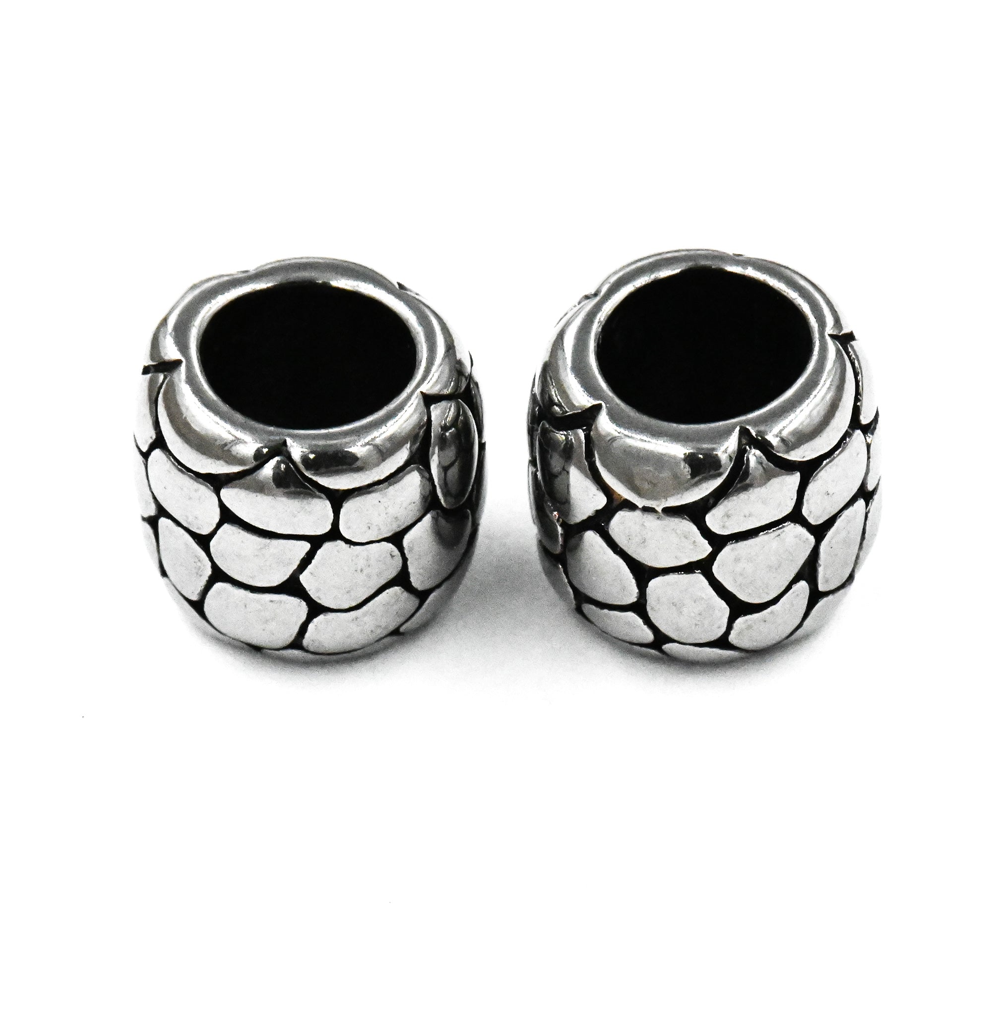 Stainless Steel Beads, Large Hole Beads, Barrel, Antique Silver, 12x11mm