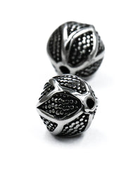 Stainless Steel Beads, Round, Antique Silver, 9.5mm