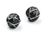 Stainless Steel Beads, Round, Antique Silver, 9.5mm