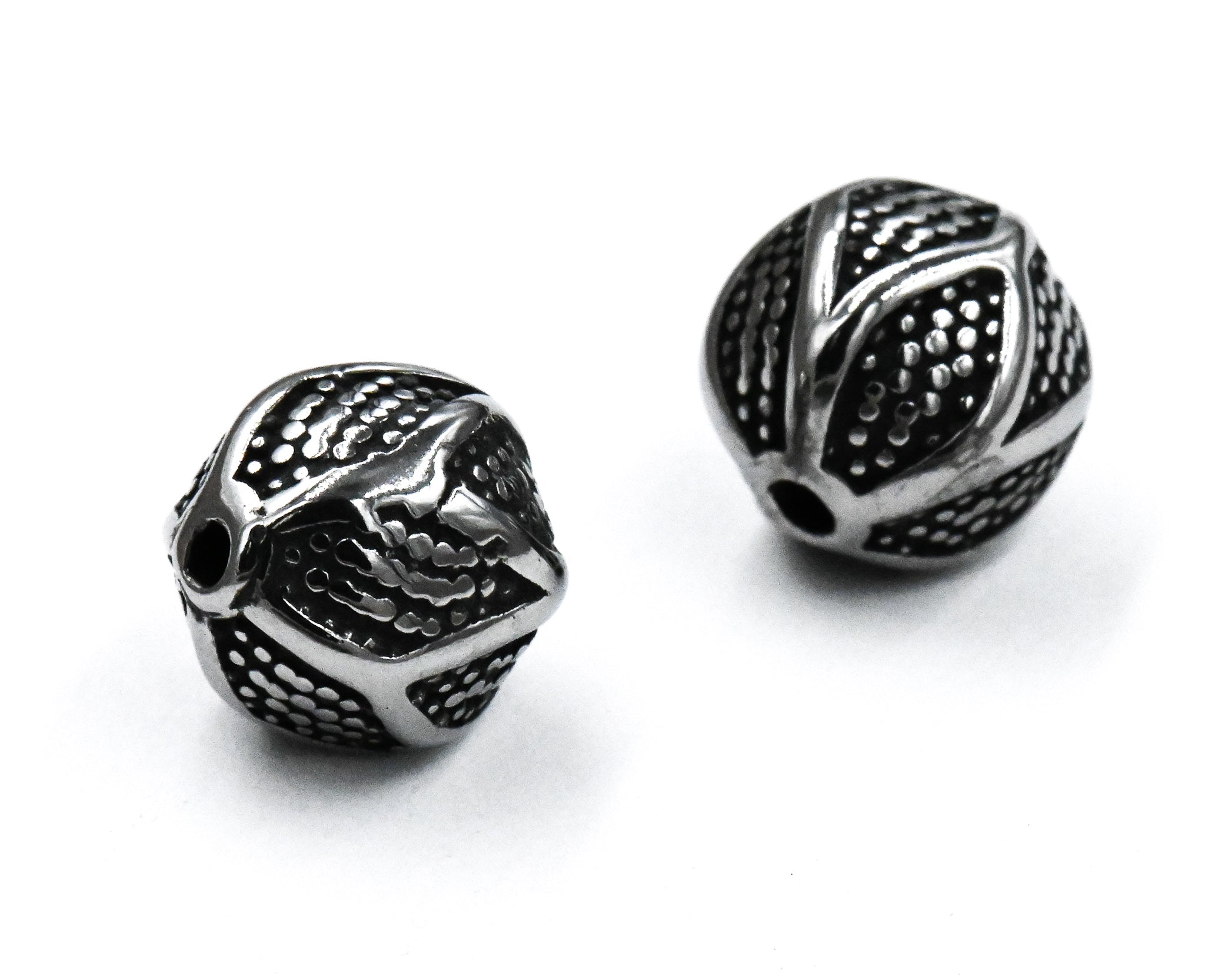 Stainless Steel Beads, Round, Antique Silver, 9.5mm