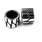 Stainless Steel Beads, 2pc Large Hole Beads, Column, Antique Silver, 11.5x9.5mm