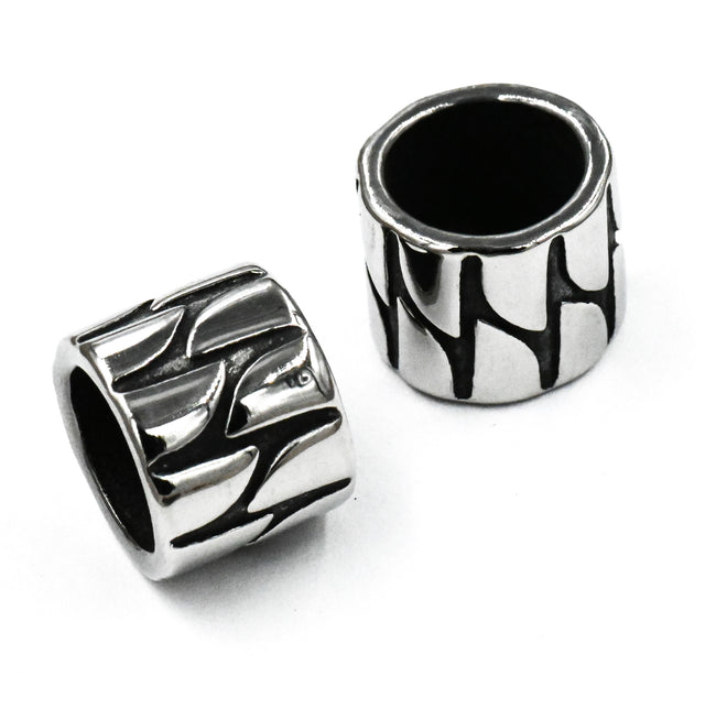 Stainless Steel Beads, Large Hole Beads, Column, Antique Silver, 11.5x9.5mm Main Image