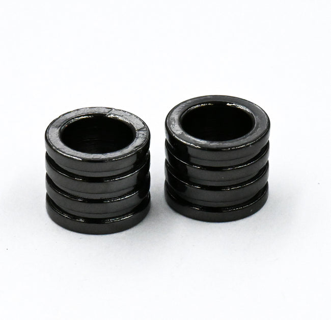 Stainless Steel Tube Beads, Grooved, Column, Gunmetal -1pc Hover Image