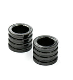 Stainless Steel Tube Beads, Grooved, Column, Gunmetal -1pc